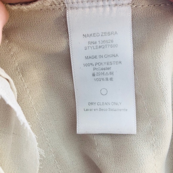 Tan Sleeveless Top Naked Zebra #WT7500 Large - Picture 8 of 8